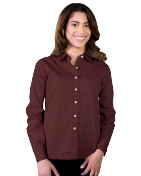 'BG6216 Ladies' L/S Superblend Poplin Shirt with Bone Buttons'