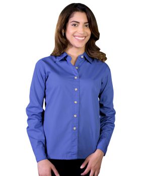 'BG6216 Ladies' L/S Superblend Poplin Shirt with Bone Buttons'