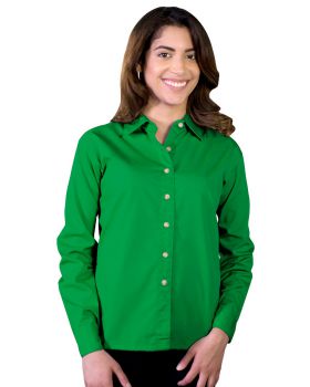 'BG6216 Ladies' L/S Superblend Poplin Shirt with Bone Buttons'