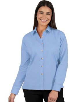 'BG6216 Ladies' L/S Superblend Poplin Shirt with Bone Buttons'