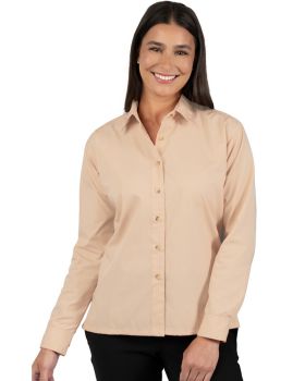 'BG6216 Ladies' L/S Superblend Poplin Shirt with Bone Buttons'