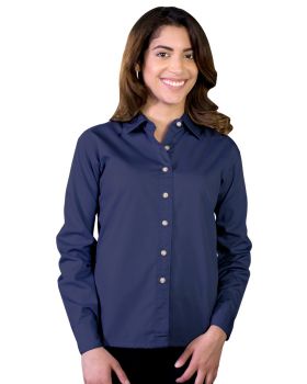 'BG6216 Ladies' L/S Superblend Poplin Shirt with Bone Buttons'