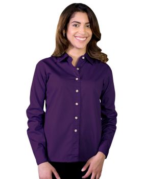 'BG6216 Ladies' L/S Superblend Poplin Shirt with Bone Buttons'