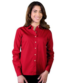 'BG6216 Ladies' L/S Superblend Poplin Shirt with Bone Buttons'