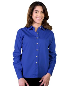 'BG6216 Ladies' L/S Superblend Poplin Shirt with Bone Buttons'