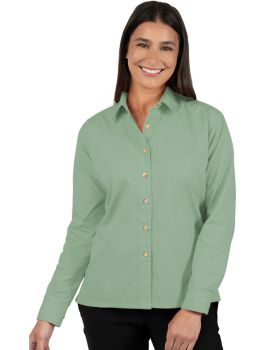 'BG6216 Ladies' L/S Superblend Poplin Shirt with Bone Buttons'