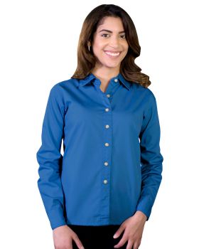 'BG6216 Ladies' L/S Superblend Poplin Shirt with Bone Buttons'