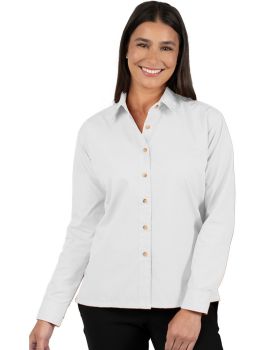 'BG6216 Ladies' L/S Superblend Poplin Shirt with Bone Buttons'