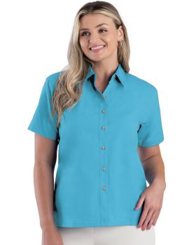 'BG6216S Ladies' S/S Superblend Poplin Shirt with Bone Buttons'