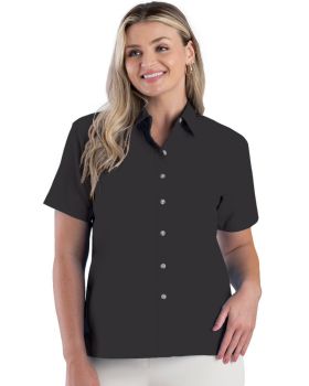 'BG6216S Ladies' S/S Superblend Poplin Shirt with Bone Buttons'