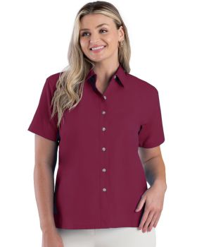 'BG6216S Ladies' S/S Superblend Poplin Shirt with Bone Buttons'