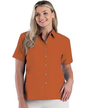 'BG6216S Ladies' S/S Superblend Poplin Shirt with Bone Buttons'