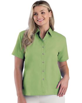 'BG6216S Ladies' S/S Superblend Poplin Shirt with Bone Buttons'