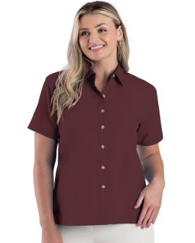 'BG6216S Ladies' S/S Superblend Poplin Shirt with Bone Buttons'