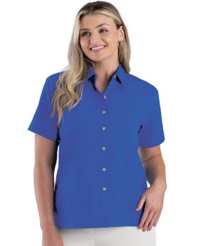 'BG6216S Ladies' S/S Superblend Poplin Shirt with Bone Buttons'