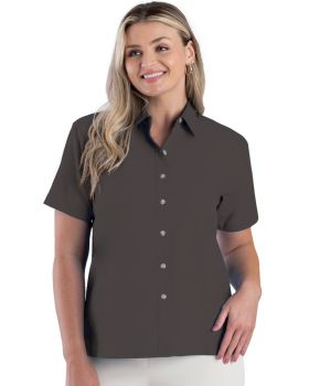 'BG6216S Ladies' S/S Superblend Poplin Shirt with Bone Buttons'