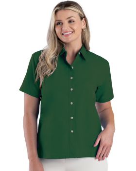 'BG6216S Ladies' S/S Superblend Poplin Shirt with Bone Buttons'