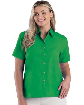 'BG6216S Ladies' S/S Superblend Poplin Shirt with Bone Buttons'