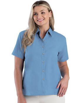 'BG6216S Ladies' S/S Superblend Poplin Shirt with Bone Buttons'