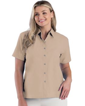 'BG6216S Ladies' S/S Superblend Poplin Shirt with Bone Buttons'
