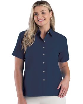 'BG6216S Ladies' S/S Superblend Poplin Shirt with Bone Buttons'