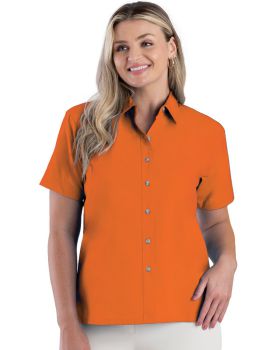 'BG6216S Ladies' S/S Superblend Poplin Shirt with Bone Buttons'