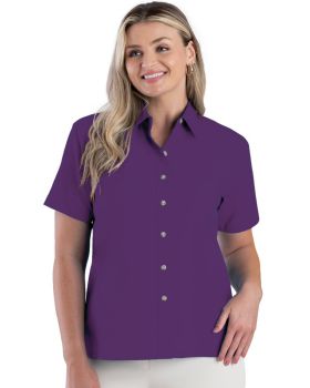 'BG6216S Ladies' S/S Superblend Poplin Shirt with Bone Buttons'