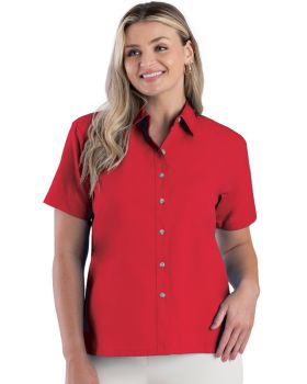 'BG6216S Ladies' S/S Superblend Poplin Shirt with Bone Buttons'