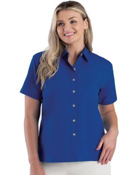 'BG6216S Ladies' S/S Superblend Poplin Shirt with Bone Buttons'