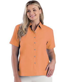 'BG6216S Ladies' S/S Superblend Poplin Shirt with Bone Buttons'