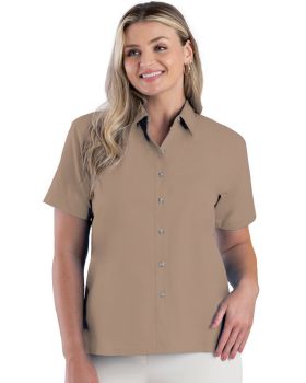 'BG6216S Ladies' S/S Superblend Poplin Shirt with Bone Buttons'