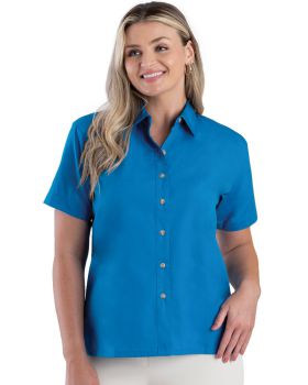 'BG6216S Ladies' S/S Superblend Poplin Shirt with Bone Buttons'