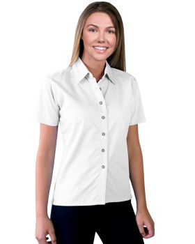 'BG6216S Ladies' S/S Superblend Poplin Shirt with Bone Buttons'