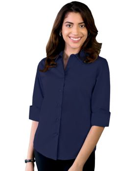 'BG6218 Ladies' 3/4 Sleeve Stretch Poplin Shirt'