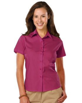 'BG6218S Ladies' S/S Stretch Poplin Shirt'