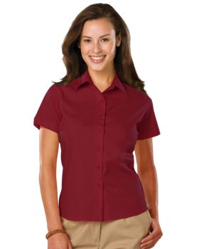 'BG6218S Ladies' S/S Stretch Poplin Shirt'