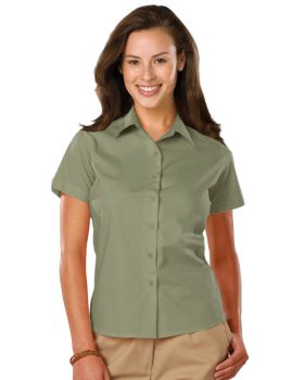 'BG6218S Ladies' S/S Stretch Poplin Shirt'