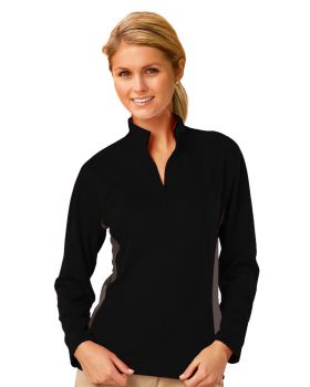 'BG6222 Ladies' Wicking L/S Zip Pullover'