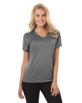 'BG6228 Ladies' Heathered V-Neck Tee'