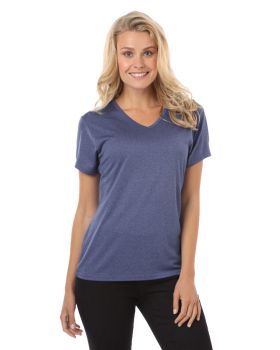'BG6228 Ladies' Heathered V-Neck Tee'