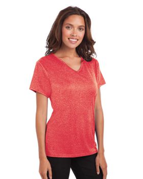 'BG6228 Ladies' Heathered V-Neck Tee'