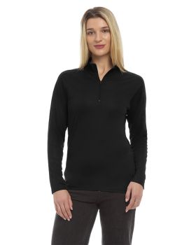 'BG6230 Ladies' Wicking L/S Solid Zip Pullover'