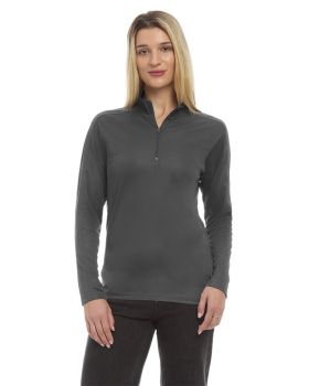 'BG6230 Ladies' Wicking L/S Solid Zip Pullover'