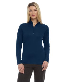 'BG6230 Ladies' Wicking L/S Solid Zip Pullover'