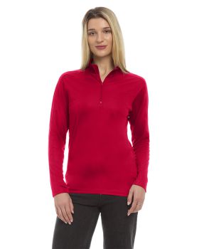 'BG6230 Ladies' Wicking L/S Solid Zip Pullover'
