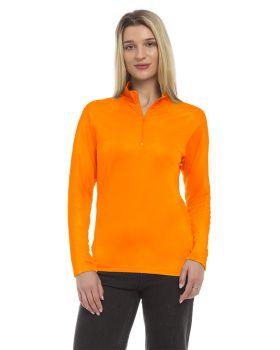 'BG6230 Ladies' Wicking L/S Solid Zip Pullover'
