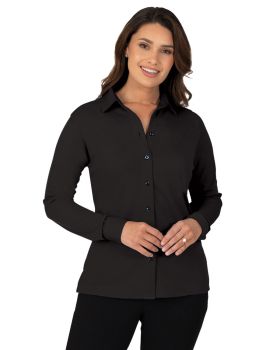 'BG6273 Ladies' Knit Stretch Woven Shirt'