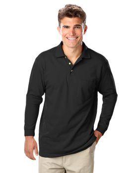'BG7208 Adult Superblend L/S Pocketed Polo'