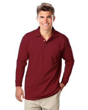 'BG7208 Adult Superblend L/S Pocketed Polo'