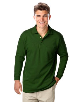 'BG7208 Adult Superblend L/S Pocketed Polo'